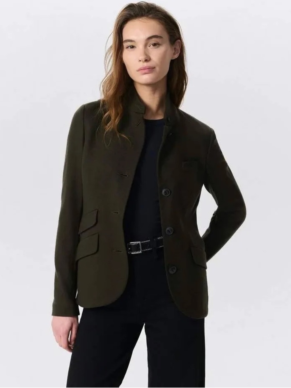 rag & bone Dark Olive Button-Front Tailored Blazer